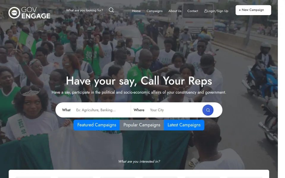 Gov Engage — website screenshot